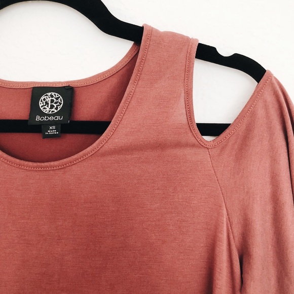 Bobeau Cold Shoulder Flutter Sleeve Top - Picture 3 of 3